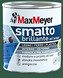 MAXMEYER Smalto All'Acqua Poliuretanico Brillante Verde Scuro 0,125 L