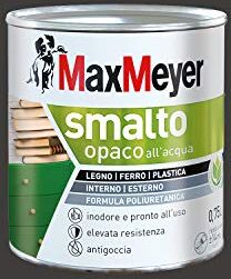 MAXMEYER Smalto All'Acqua Poliuretanico Opaco Marrone 0,75 L