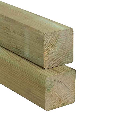 Gartenwelt Riegelsberger , palo in legno di pino impregnato, quadrato, 90 x 90 mm, altezza 170 cm, per edilizia, liscio su 4 lati, per recinzioni in legno