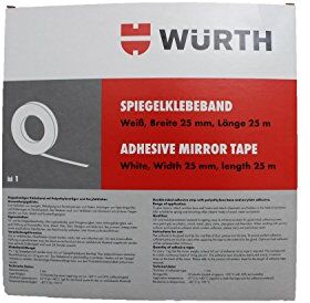 Würth specchio nastro bianco Larghezza 25 mm e lunghezza 25 m – nastro biadesivo con polietilene supporto e acrylatkleber