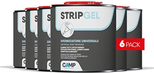 CAMP STRIP GEL, Sverniciatore professionale in gel per legno, ferro e muro, Elimina vernici, impregnanti e fondi 6x750ml