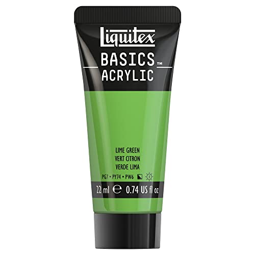 LIQUITEX Basics, Pittura Acrilica, Pigmenti per Artisti Monopigmentati, Resistente alla Luce, Durevole nel Tempo, Finitura Satinata, Tubetti da 22 ml, Verde Lime