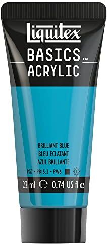 LIQUITEX Basics, Pittura Acrilica, Pigmenti per Artisti Monopigmentati, Resistente alla Luce, Durevole nel Tempo, Finitura Satinata, Tubetti da 22 ml, Blu Brillante