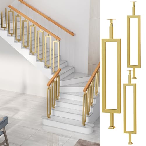 TDQWLY Moderno Scala Spindles Rettangolare, 80 84 88 90 102 110 CM Alto Deck Step Balaustre Post Per Interni Esterni Ringhiera Per Scale Del Portico, Pavimenti In Legno Composito (Color : 3pcs, Size : 84cm