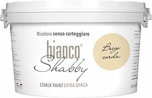 bianco Shabby CHALK PAINT Beige Corda per Mobili e Pareti Pittura Shabby Chic Vintage EXTRA OPACA (2,5 Litri)