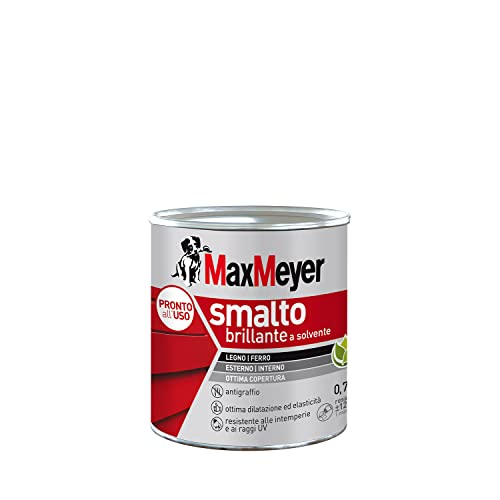 MAXMEYER Smalto a solvente per ferro e legno brillante BIANCO R9010 0,750 L