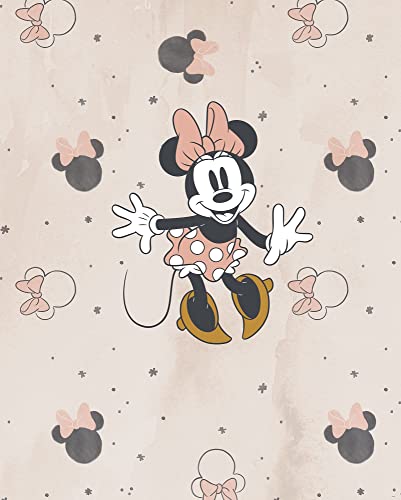 Komar Carta da parati in tessuto non tessuto, motivo: Minnie Party Mouse, dimensioni 200 x 250 cm, Disney