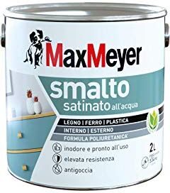 MAXMEYER Smalto All'Acqua Poliuretanico Satinato Bianco 2 L