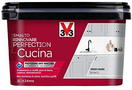 V33 Smalto Rinnovare Perfection Cucina Grigio Chiaro Satinato 2 L