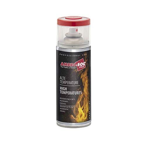 Ambro-Sol Smalto / Vernice Alte Temperature, Consente di Rinnovare le Superfici Normalmente Soggette ad Alte Temperature, Bomboletta Spray in Banda Stagnata Riciclabile 400 ml, Bianco