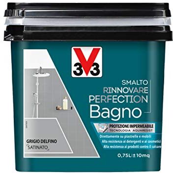 V33 Smalto Rinnovare Perfection Bagno Grigio Delfino Satinato 0,75 L