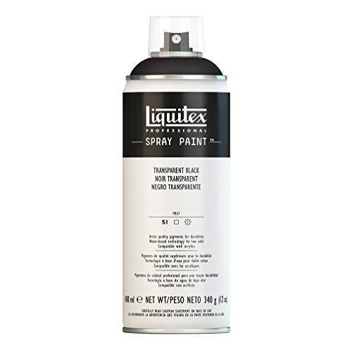 LIQUITEX Vernice Spray Professionale A Base D'acqua, Nero Trasparente, 400ml, 1 Pezzo