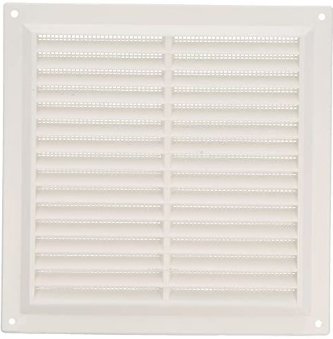 Amig Griglia quadrata in plastica con zanzariera  Griglie di ventilazione per presa d'aria   Adatto per soffitto cucina e bagno   Dimensioni: 200 x 200 mm   Colore: bianco