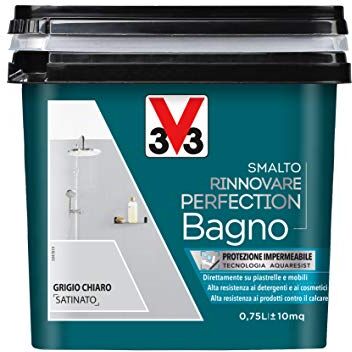 V33 Smalto Rinnovare Perfection Bagno Grigio Chiaro Satinato 0,75 L