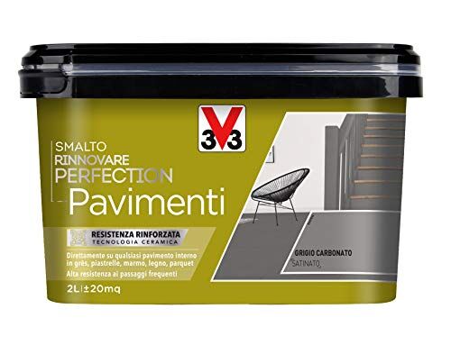 V33 Smalto Rinnovare Perfection Pavimenti Grigio Carbonato Satinato 2 L