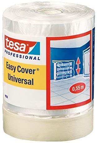 tesa 04368-00011-01 Telo crespo per mascheratura della gamma"Easy Cover", con rivestimento in pellicola, 33 m x 1800 mm