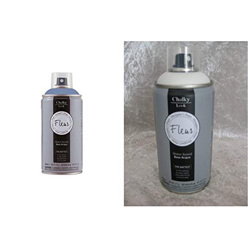 Fleur Designer'S Paint Vernice Spray Chalky Look 300Ml F63 Copenhagen Blue & Designer'S Paint Vernice Spray Chalky Look 300Ml F01 Titanium White