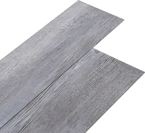 vidaXL Listoni Autoadesivi in PVC 5,21 m² 2 mm Legno Grigio Opaco