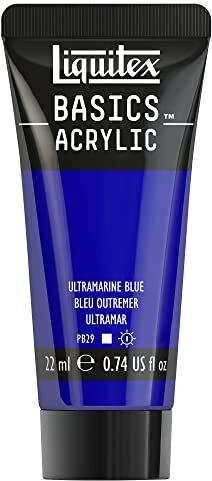 LIQUITEX Basics, Pittura Acrilica, Pigmenti per Artisti Monopigmentati, Resistente alla Luce, Durevole nel Tempo, Finitura Satinata, Tubetti da 22 ml, Blu Oltremare