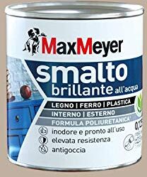 MAXMEYER Smalto All'Acqua Poliuretanico Brillante Tortora 0,125 L