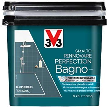 V33 Smalto Rinnovare Perfection Bagno Blu Petrolio Satinato 0,75 L