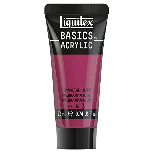 LIQUITEX Basics, Pittura Acrilica, Pigmenti per Artisti Monopigmentati, Resistente alla Luce, Durevole nel Tempo, Finitura Satinata, Tubetti da 22 ml, Magenta Quinacridone