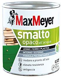 MAXMEYER Smalto All'Acqua Poliuretanico Opaco Bianco 0,125 L