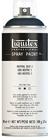 LIQUITEX Vernice Spray Professionale A Base D'acqua, Grigio Neutro 3, 400ml, 1 Pezzo