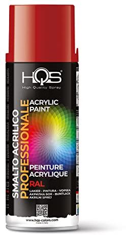 HQS High Quality Spray HQS Bomboletta di Vernice Spray Acrilica Colori Ral (Ral 3000 Rosso Fuoco)