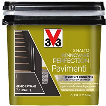 V33 Smalto Rinnovare Perfection Pavimenti Grigio Catrame Satinato 0,75 L