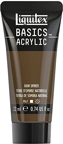 LIQUITEX Basics, Pittura Acrilica, Pigmenti per Artisti Monopigmentati, Resistente alla Luce, Durevole nel Tempo, Finitura Satinata, Tubetti da 22 ml, Terra d'Ombra Naturale