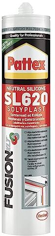 Pattex Sigillante Silicone SL 620 Serramenti ed Edilizia, Resiste alle Muffe, agli Agenti Atmosferici, ad Acidi e Basi Diluiti, ai Raggi UV, Certificato ISO 11600, Grigio RAL 7004, Cartuccia da 300ml