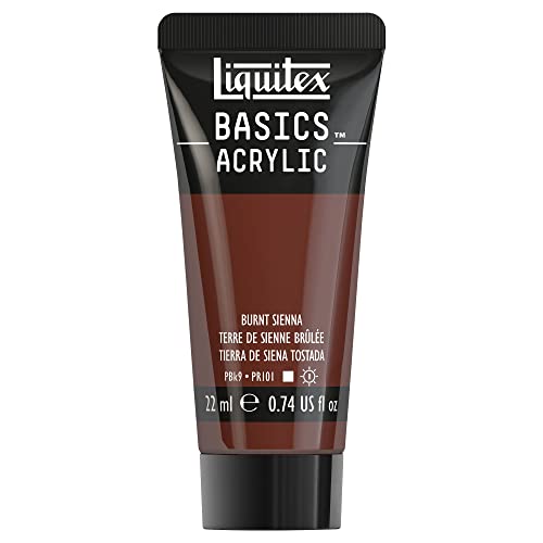 LIQUITEX Basics, Pittura Acrilica, Pigmenti per Artisti Monopigmentati, Resistente alla Luce, Durevole nel Tempo, Finitura Satinata, Tubetti da 22 ml, Terra di Siena Bruciata