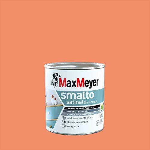 MAXMEYER Smalto All'Acqua Poliuretanico Satinato Arancio Ace 0,75 L