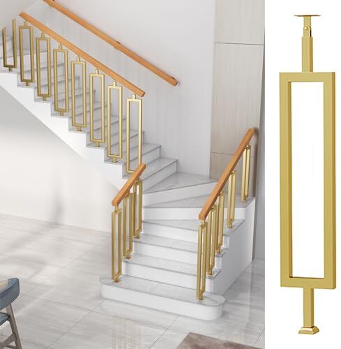 TDQWLY Moderno Scala Spindles Rettangolare, 80 84 88 90 102 110 CM Alto Deck Step Balaustre Post Per Interni Esterni Ringhiera Per Scale Del Portico, Pavimenti In Legno Composito (Color : 1pc, Size : 88cm/