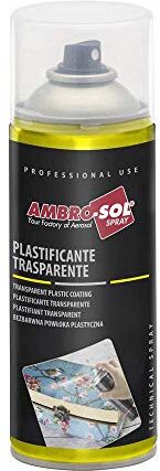 Ambro-Sol Pellicola Spray Plastificante per Proteggere Metalli come Rame, Alluminio, Materiali come Carta, Legno e Plastica, Non Ingiallisce, Bomboletta Riciclabile 400 ml, Trasparente