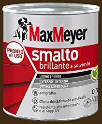 MAXMEYER Smalto a solvente per ferro e legno brillante TESTA DI MORO R8017 0,750 L