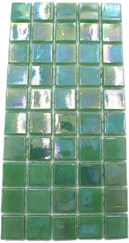 Armena Mosaico in vetro lucido, 1,5 x 1,5 cm, 5 x 10 pezzi, colore: Verde scuro