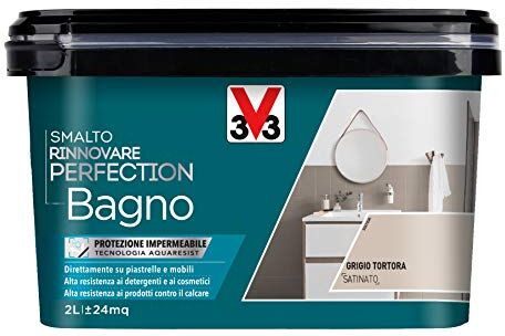 V33 Smalto Rinnovare Perfection Bagno Grigio Tortora Satinato 2 L