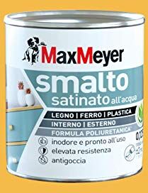 MAXMEYER Smalto All'Acqua Poliuretanico Satinato Giallo Estate 0,125 L