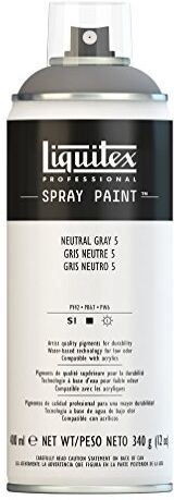 LIQUITEX Vernice Spray Professionale A Base D'acqua, Grigio Neutro 5, 400ml, 1 Pezzo