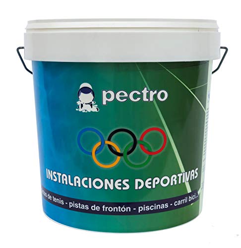 PECTRO Pittura per pavimenti esterni ed interni e campi sportivi 4 L Pavimento di garage, cantina, stanzino e campi sportivi in cemento Colori (4 L, Bianco)