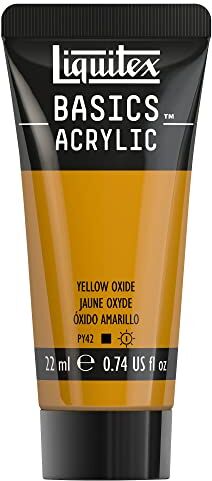 LIQUITEX Basics, Pittura Acrilica, Pigmenti per Artisti Monopigmentati, Resistente alla Luce, Durevole nel Tempo, Finitura Satinata, Tubetti da 22 ml, Giallo di Marte