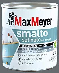 MAXMEYER Smalto All'Acqua Poliuretanico Satinato Grigio Fumo 0,75 L