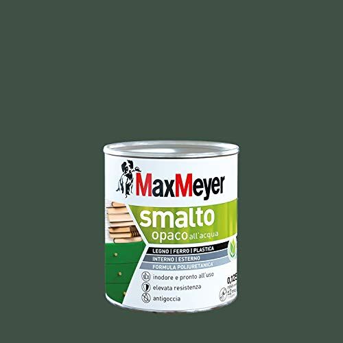 MAXMEYER Smalto All'Acqua Poliuretanico Opaco Verde Scuro 0,125 L