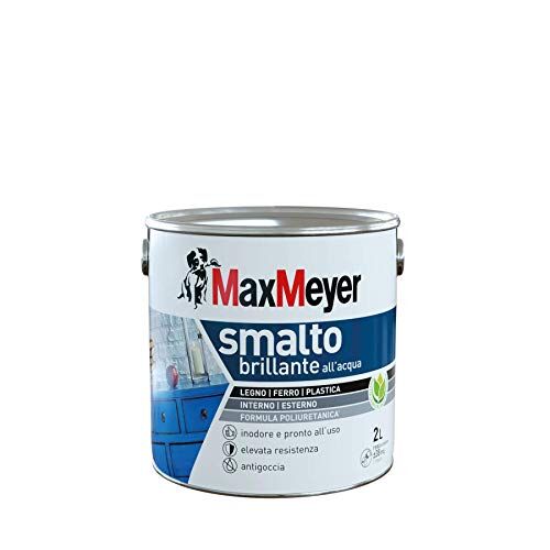 MAXMEYER Smalto All'Acqua Poliuretanico Brillante Bianco 2 L