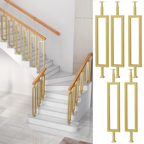 TDQWLY Moderno Scala Spindles Rettangolare, 80 84 88 90 102 110 CM Alto Deck Step Balaustre Post Per Interni Esterni Ringhiera Per Scale Del Portico, Pavimenti In Legno Composito (Color : 5pcs, Size : 110c