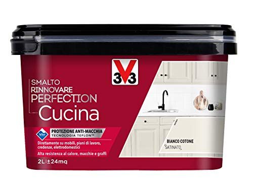 V33 Smalto Rinnovare Perfection Cucina Bianco Cotone Satinato 2 L