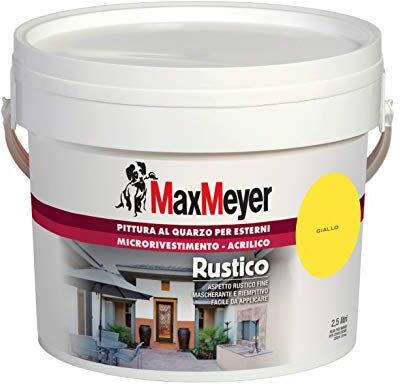 MAXMEYER Pittura per esterni Quarzo Rustico GIALLO 2,5 L