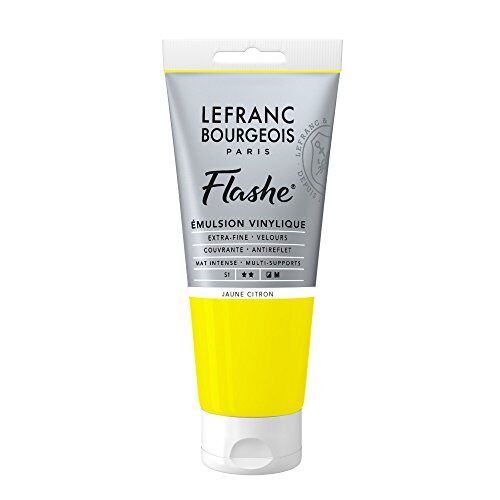 Lefranc Bourgeois Flashe  Colore acrilico, colore giallo limone, 80 ml